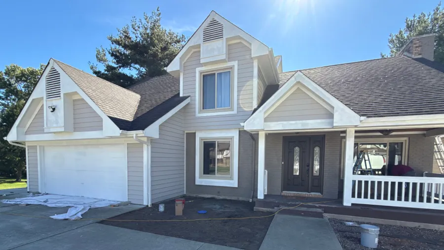 exterior painting grey elegant house blue ash oh